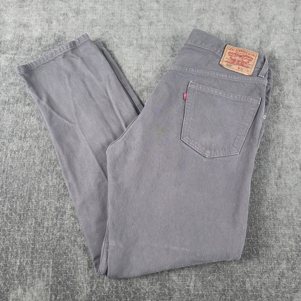 Vintage Levi's 505 Jeans Mens 36x32 Gray Garment Dyed Y2K Grunge Straight Leg